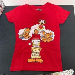 Next Level Apparel Red Kids T-Shirt with Garfield Design